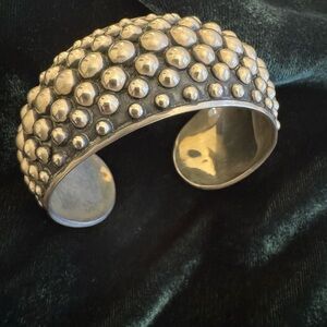 Taxco 925 Silver Studded Cuff Bracelet